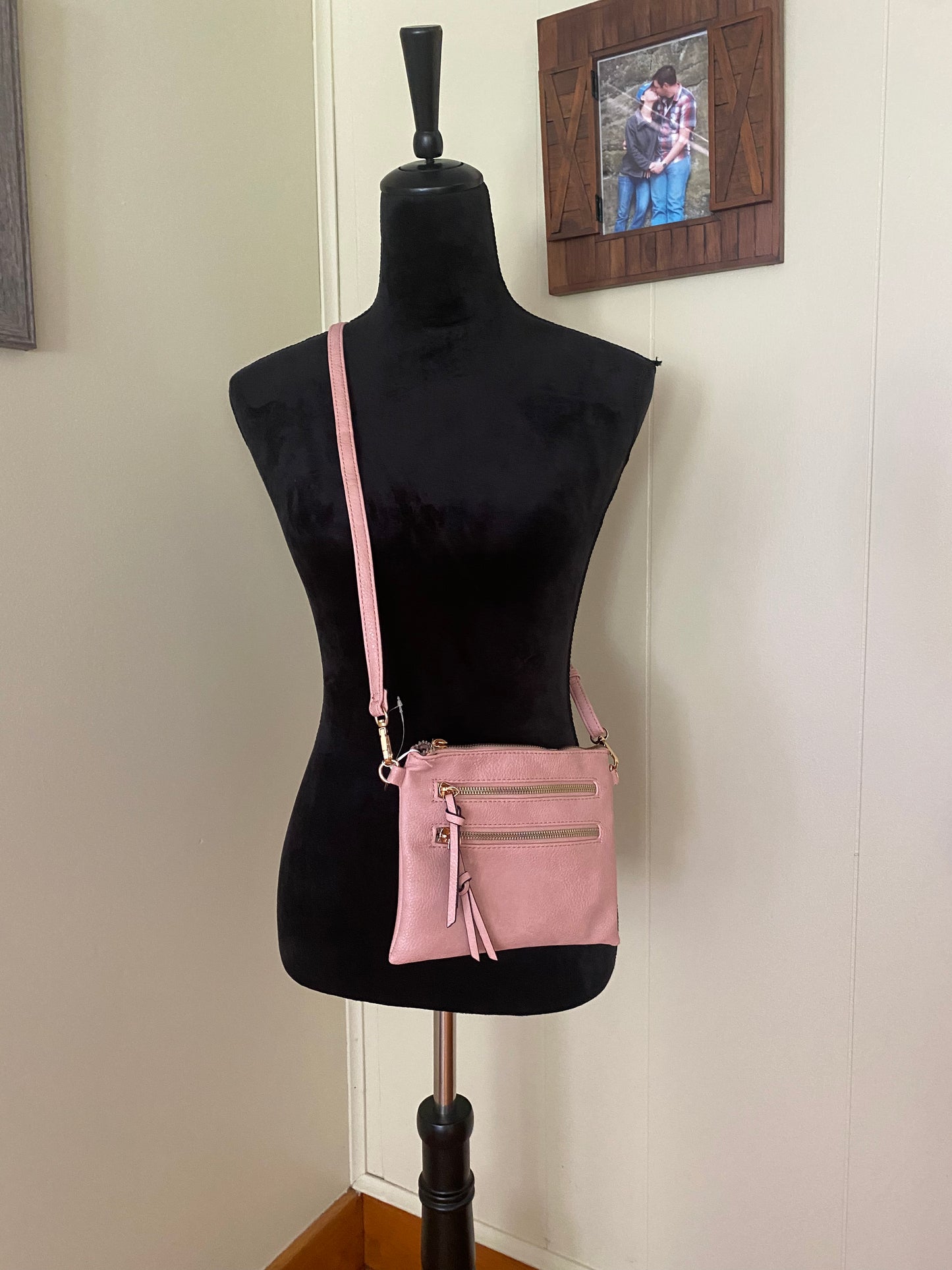 Multi Zipper Clutch Crossbody Bag