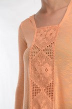 SOLID KNIT HOODIE TUNIC-Peach