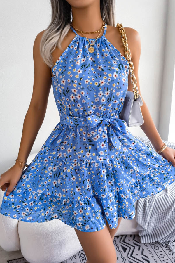 Sky Blue Floral Dress