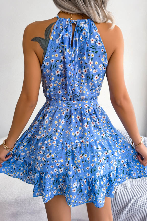 Sky Blue Floral Dress