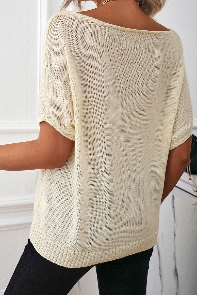 SOLID PLAN KNIT LOOSE FIT SWEATER